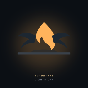 Ember Dragon Shelf Lantern lit in a dark room